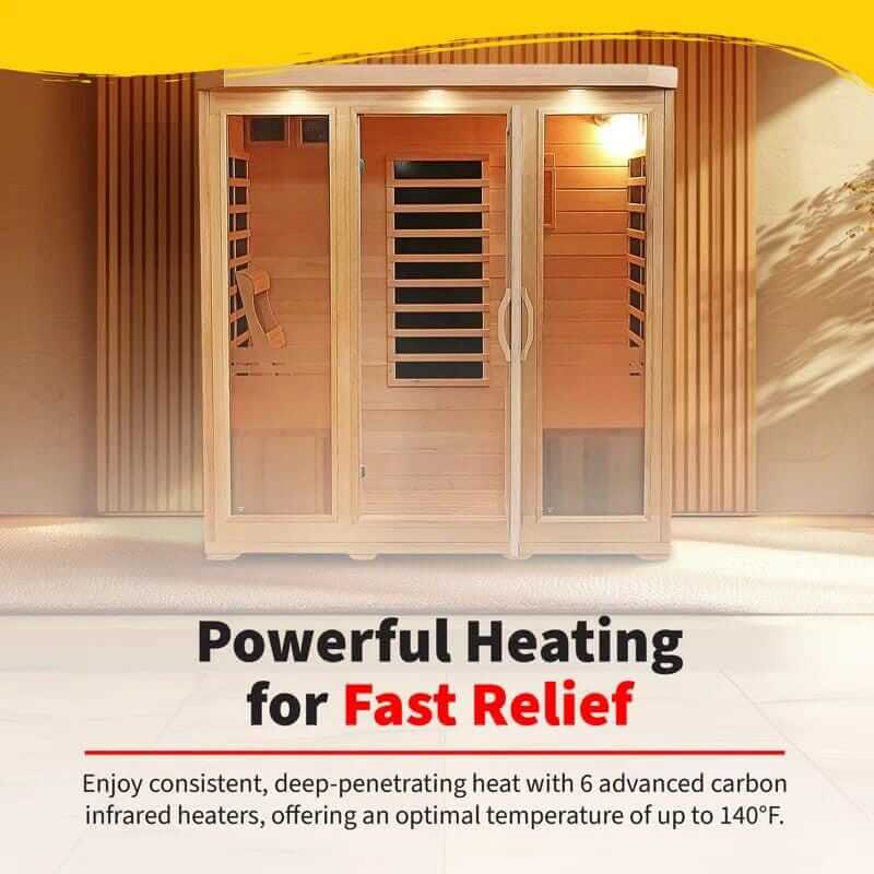 Sonoma 4-Person Hemlock Infrared Sauna with 9 Carbon Heaters - EverVibe Life