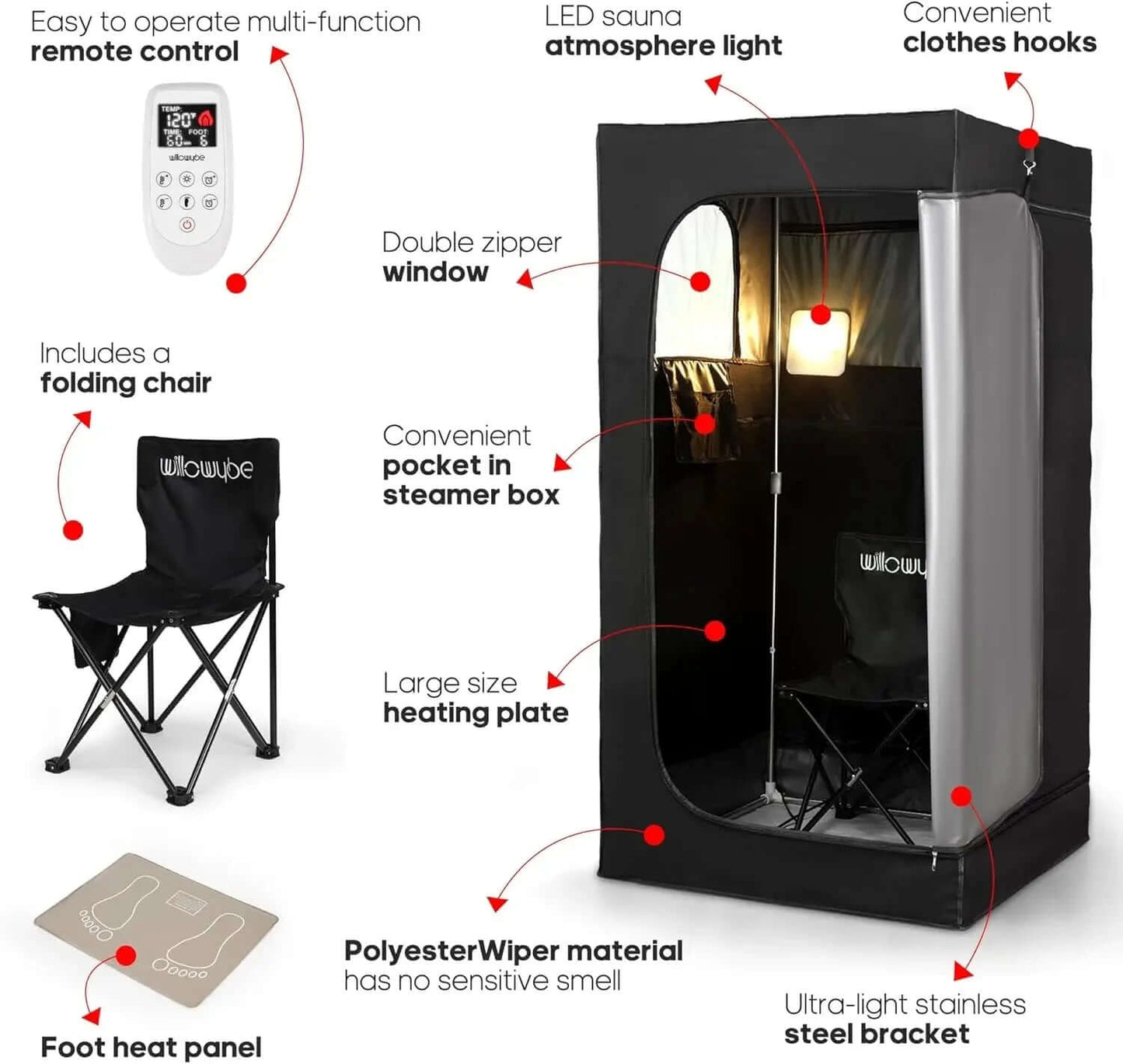 Portable Infrared Sauna with Heating Pads - EverVibe Life