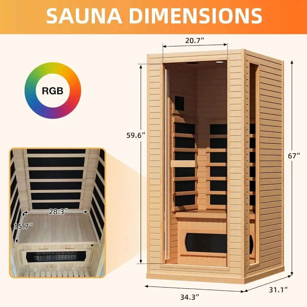 Compact 1-Person Infrared Sauna with Rapid Heating - EverVibe Life