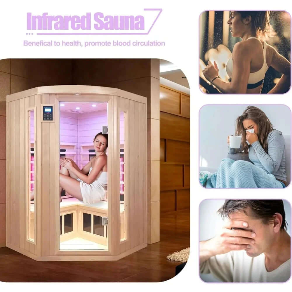 Hemlock Infrared Sauna: 2-3 Person Infrared Home Sauna - EverVibe Life