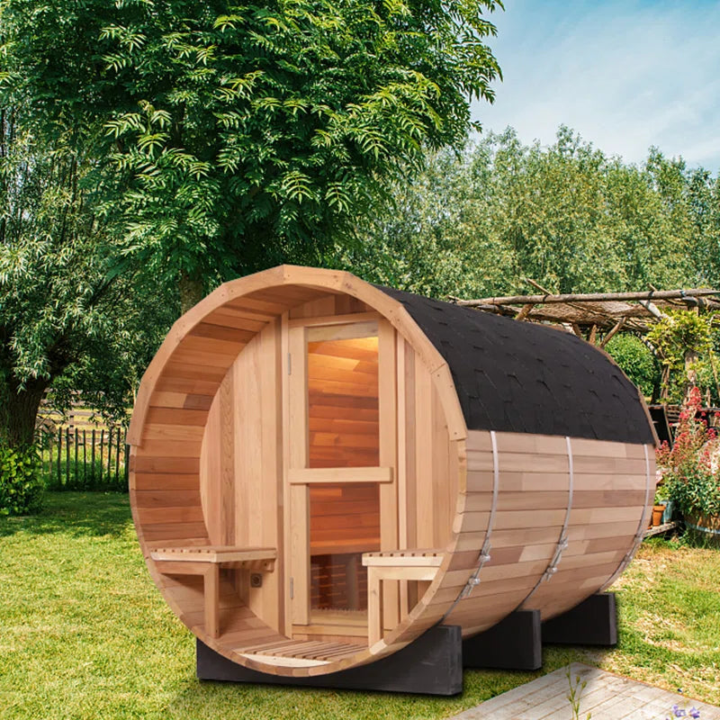 6-Person Cedar Traditional Steam Barrel Sauna - EverVibe Life