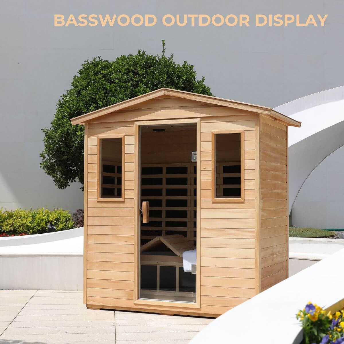 Garner-902Vs 2 Person Outdoor Far Infrared Sauna (Enhanced with Red Light Therapy)