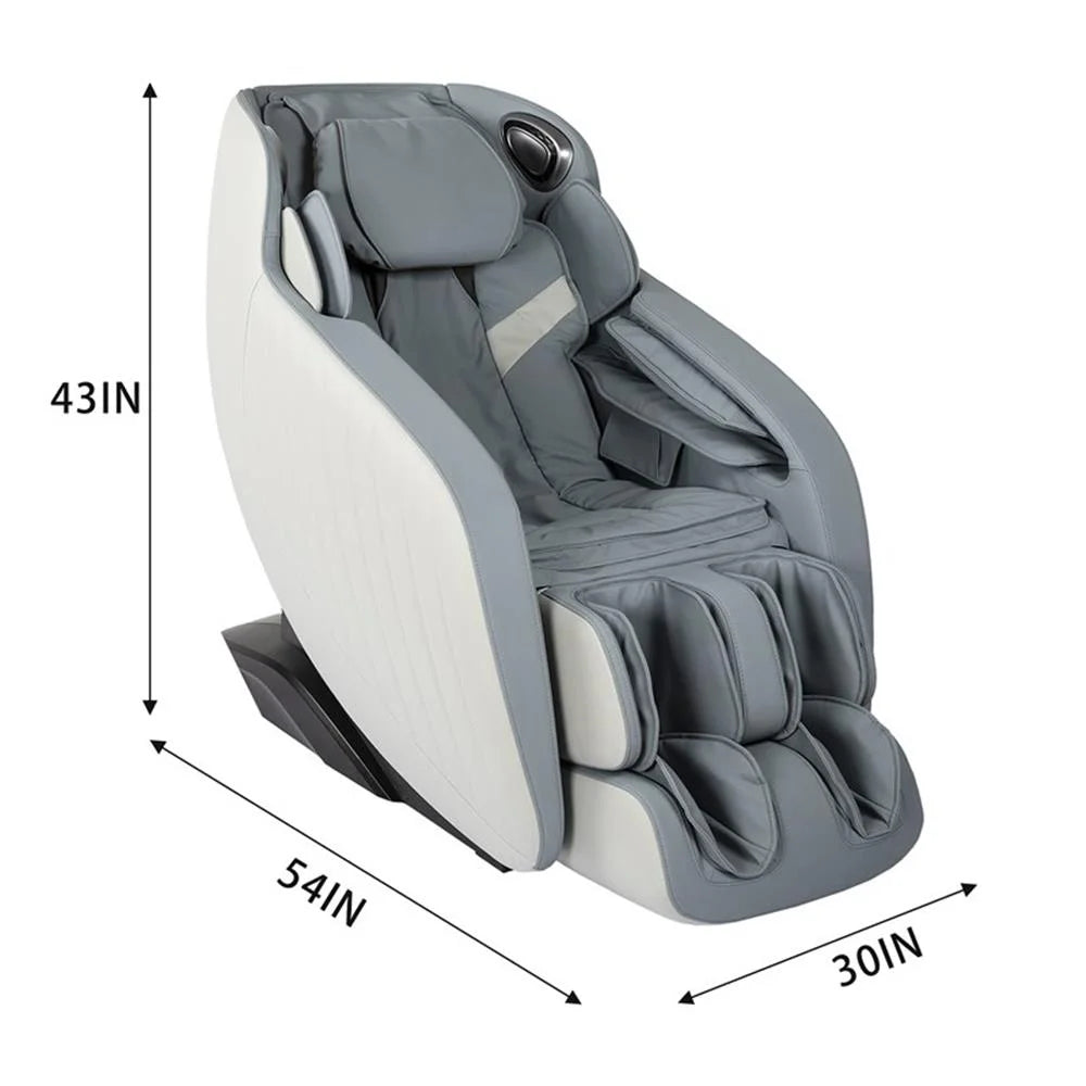 Blue Faux Leather Zero Gravity Recliner 3D Programmable Massage Chair