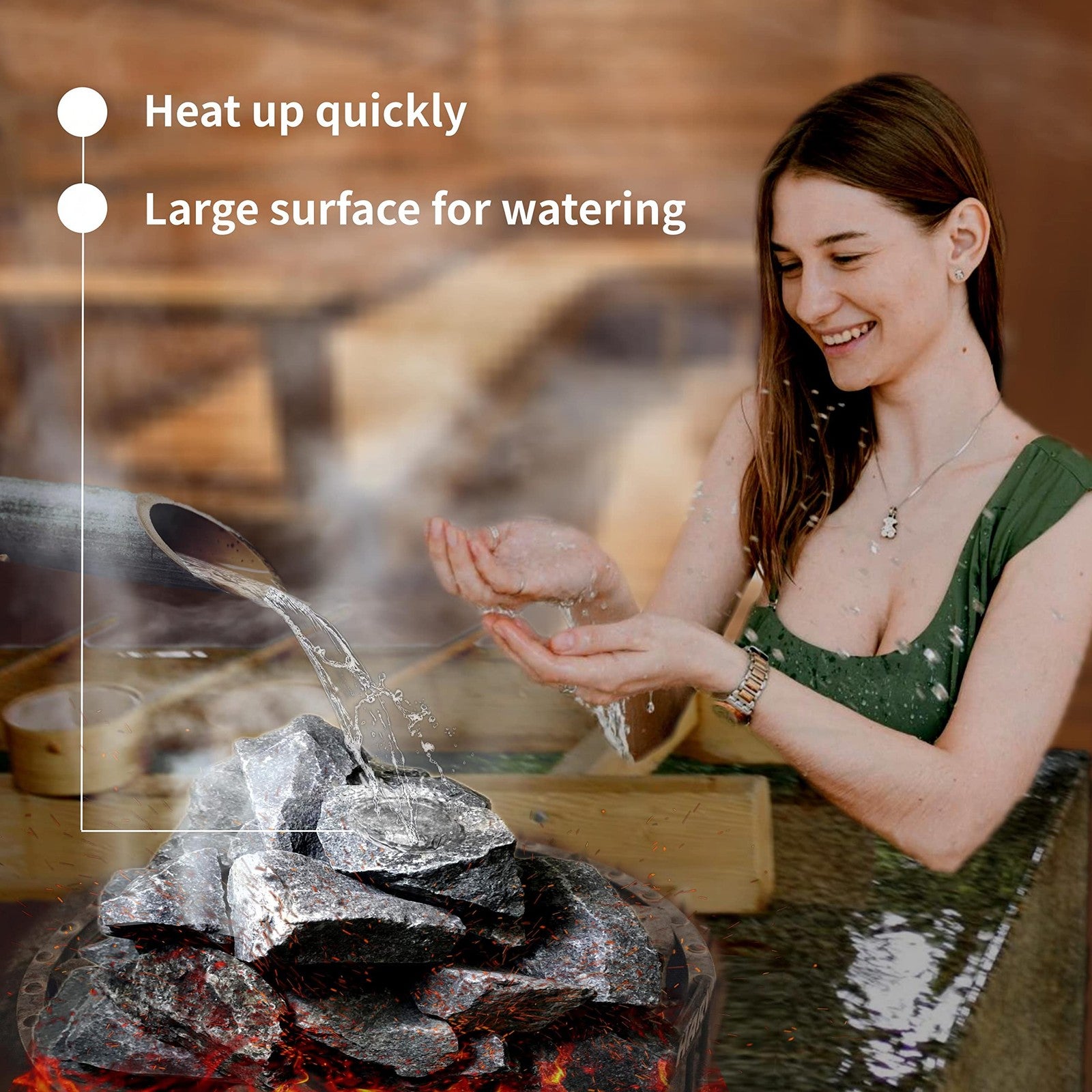 Sauna Rocks/Sauna Stones, 35 Lb Box of Lava Rock for Steam Sauna, Sauna Stone