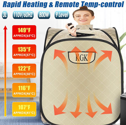 Portable Steam Sauna Full Body for Home Spa with Steamer 