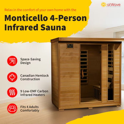 75-In H X 46-In W X 72-In D Hemlock Fir Wood Infrared Sauna