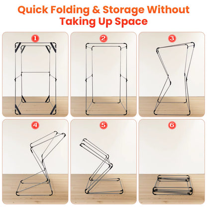 Upgraded Personal Sauna Box with Folding Chair - 1300W 3L Steamer, Extra Large Size for Full Body Detox