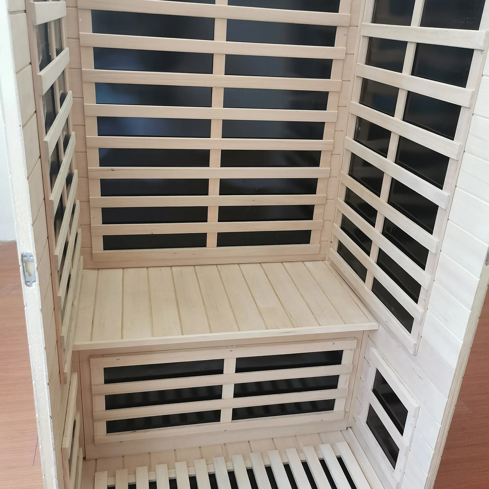 Far Infrared Saunas for Home 1 Person Hemlock Home Sauna Spa with LED Reading Light 1350W EMF Dry Sauna Room for Outdoor Indoor