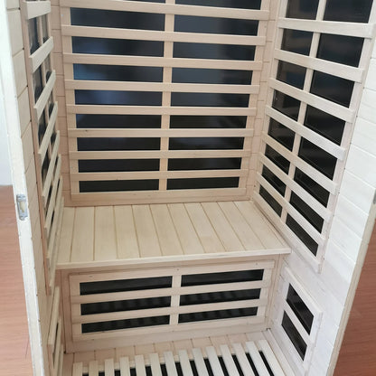Far Infrared Saunas for Home 1 Person Hemlock Home Sauna Spa with LED Reading Light 1350W EMF Dry Sauna Room for Outdoor Indoor