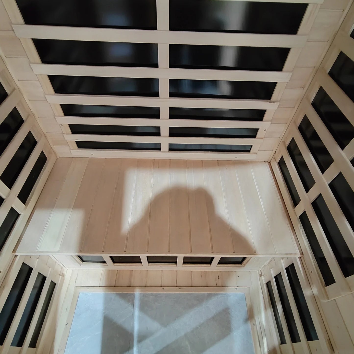 2 Person Far Infrared Hemlock Saunas Room 2 in 1 Indoor Ceramic Infrared Sauna with Low EMF Heaters Ceramic Heating Cubes for Home