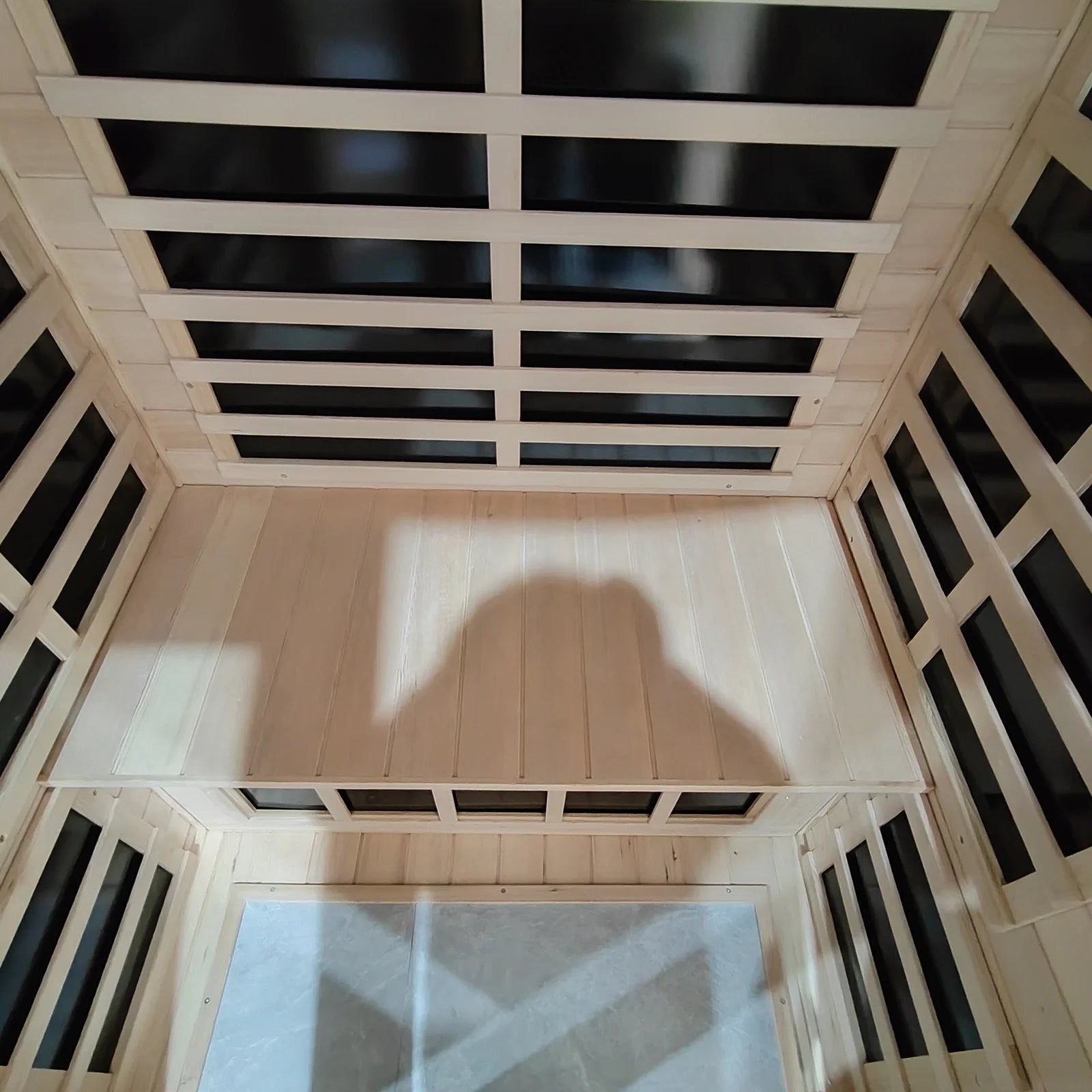 2 Person Far Infrared Hemlock Saunas Room 2 in 1 Indoor Ceramic Infrared Sauna with Low EMF Heaters Ceramic Heating Cubes for Home