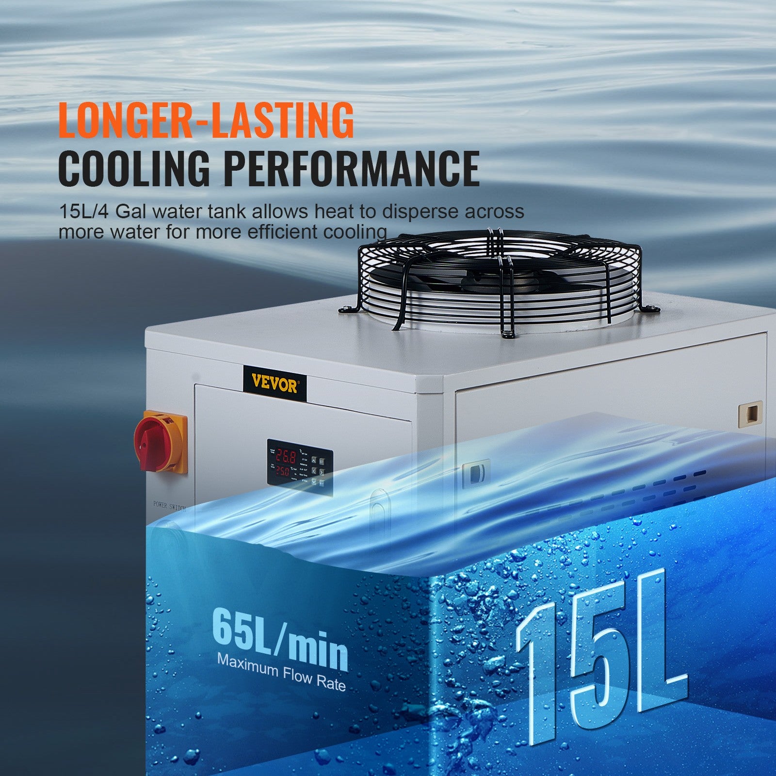 Industrial Water Chiller CW-6000 15L 65L/Min Laser Chiller with Compressor