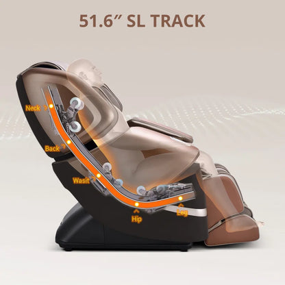2025 4D Reclining Massage Chair for Full Body, Zero Gravity Recliner with Dual Mechanism, Extended Sl-Track, Upgraded Foot Roller Massage with Waist and Shawl Heating, Music Sync with Hi-Fi Bluetooth Speaker