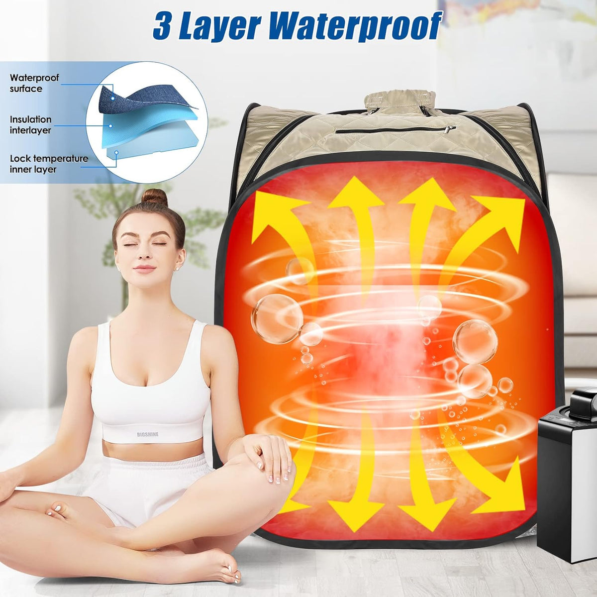 Portable Steam Sauna Full Body for Home Spa with Steamer 