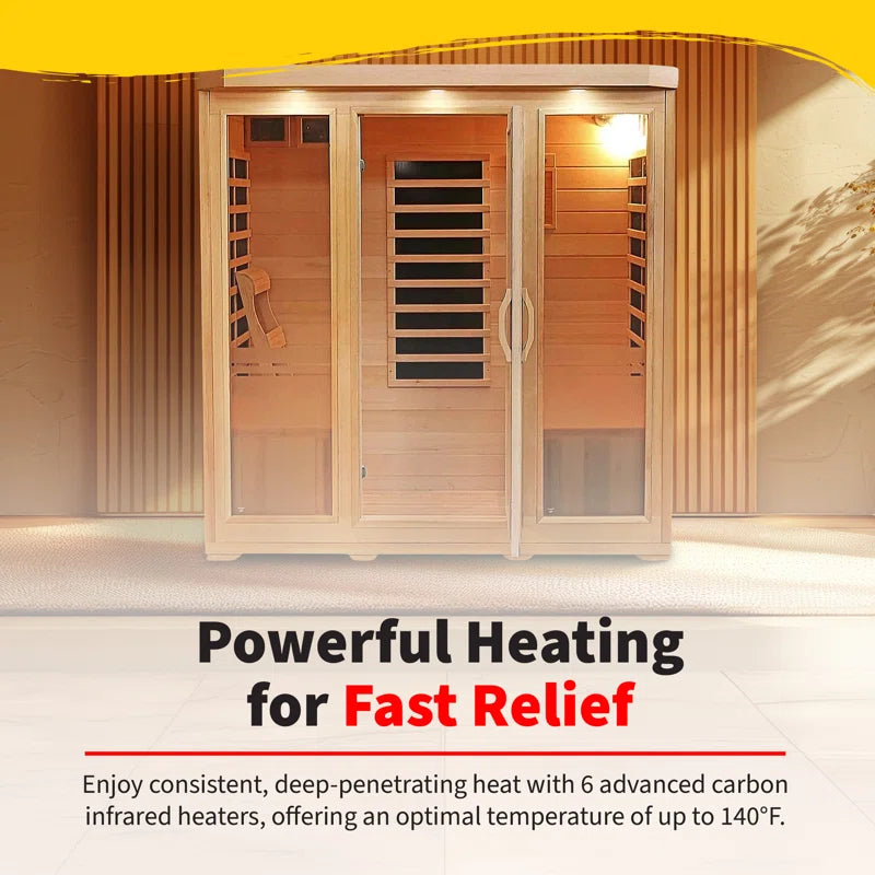 Sonoma 4-Person Hemlock Infrared Sauna with 9 Carbon Heaters