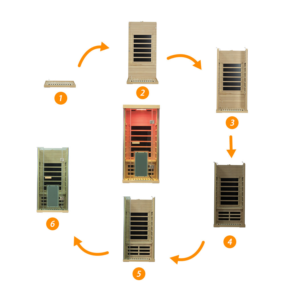 WizzaSaunas SH01 1-Person Full Spectrum Infrared Sauna (Hemlock)