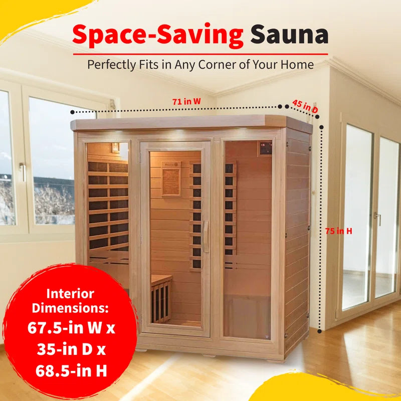 Sonoma 4-Person Hemlock Infrared Sauna with 9 Carbon Heaters