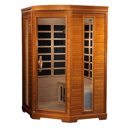 Dynamic Heming 2-Person Corner Low EMF FAR Infrared Sauna (Canadian Hemlock).