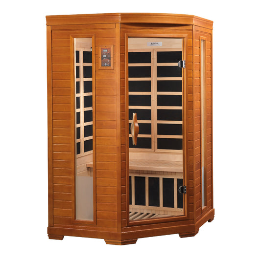 Dynamic Heming 2-Person Corner Low EMF FAR Infrared Sauna (Canadian Hemlock).