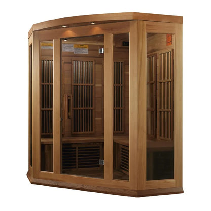 Sauna 3-Person Corner Low EMF (Under 8MG) FAR Infrared Sauna (Canadian Red Cedar)