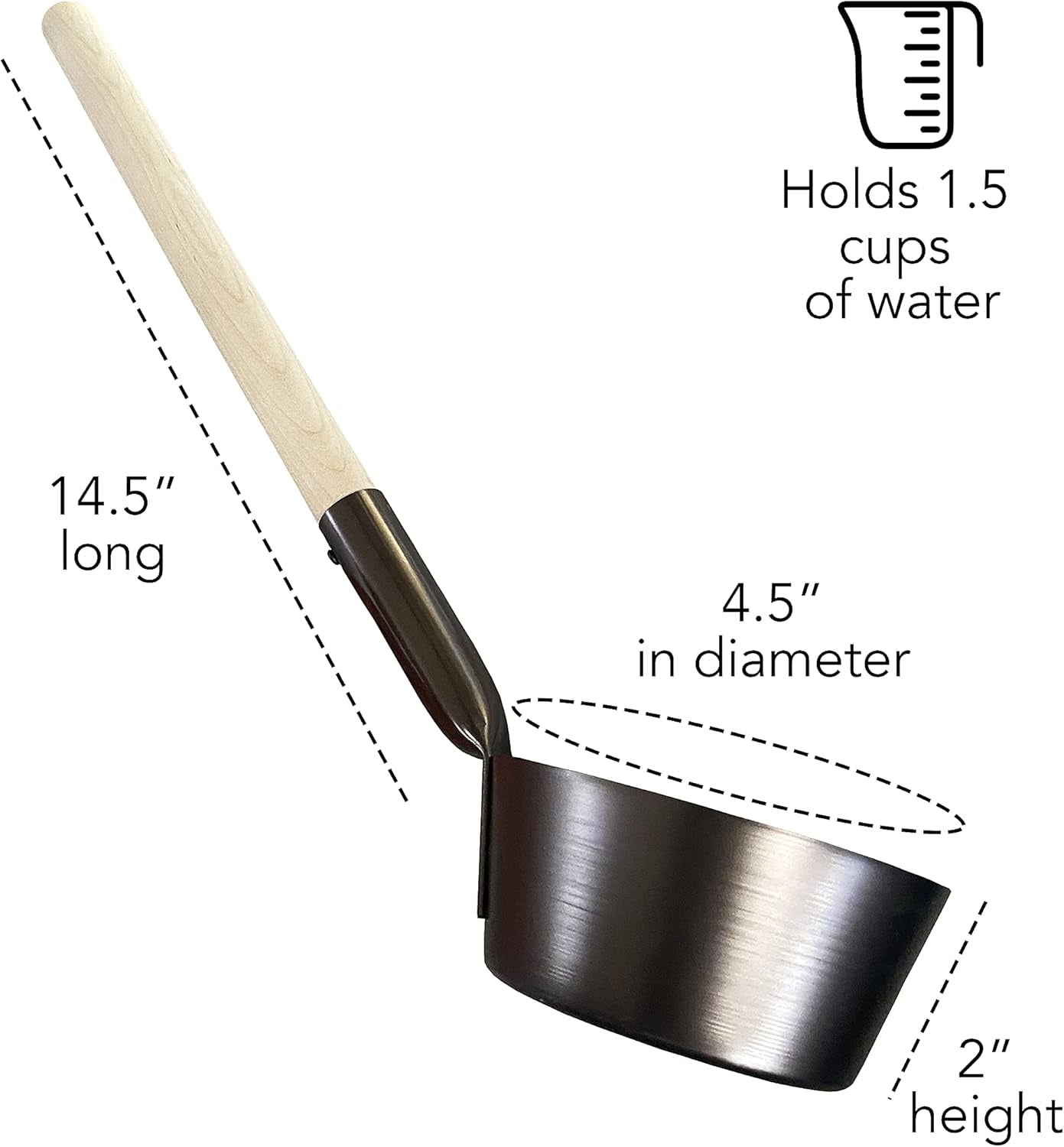 Premium Aluminum Sauna Bucket with Long Handle Ladle- Perfect Sauna Accessories for Spa Sauna and Home Sauna or Steam Room- Sauna Spa Accessories Kit Includes Bucket and Ladle (Bronze)