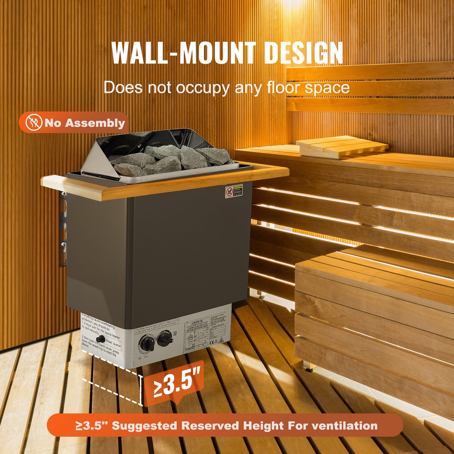 Uimoso Sauna Heater Stove 6KW Wet & Dry Stailess Steel W/ Internal Controller