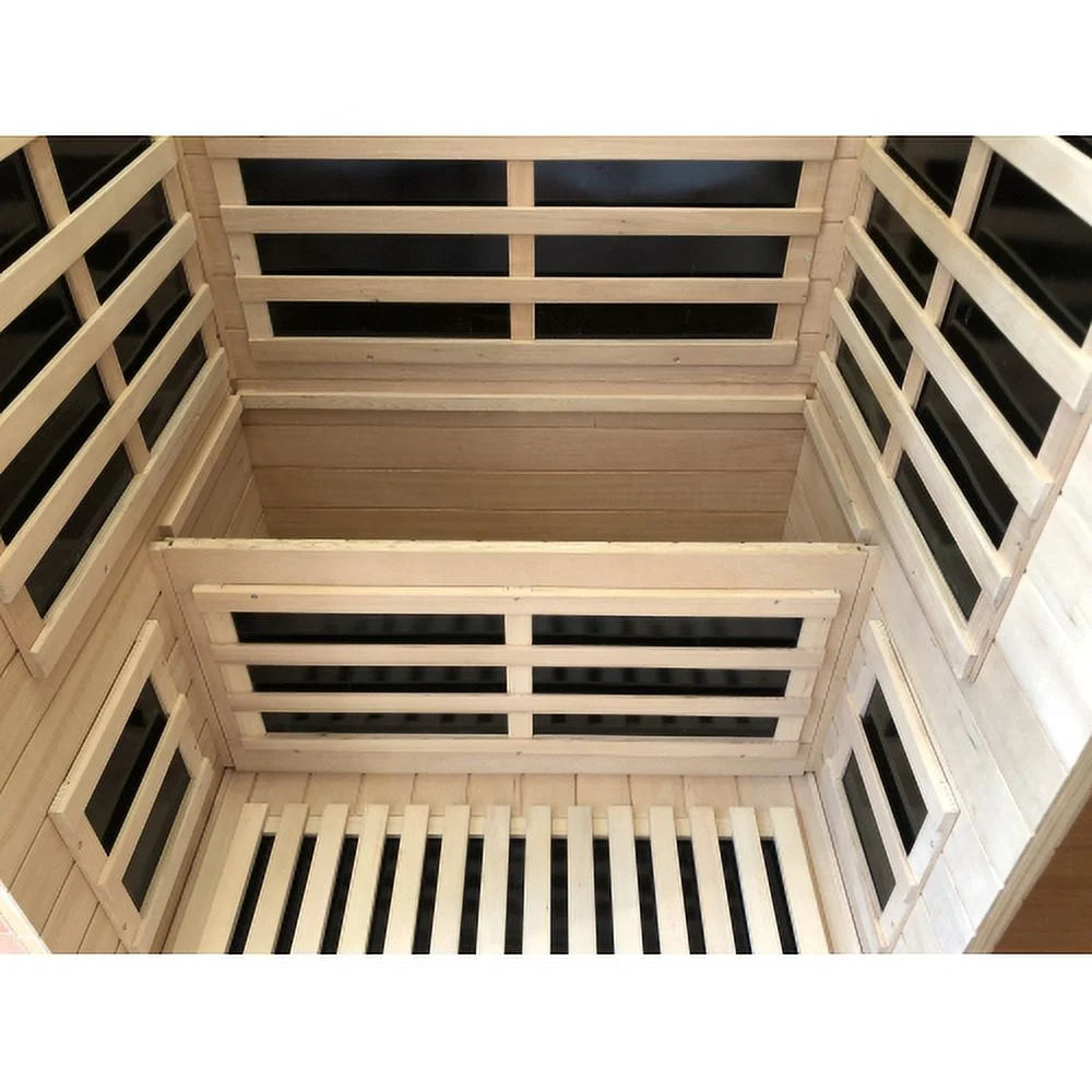 Far Infrared Saunas for Home 1 Person Hemlock Home Sauna Spa with LED Reading Light 1350W EMF Dry Sauna Room for Outdoor Indoor