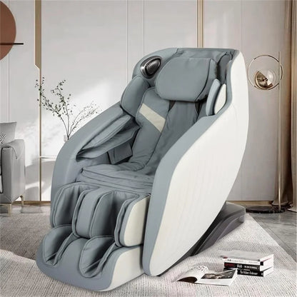 Blue Faux Leather Zero Gravity Recliner 3D Programmable Massage Chair