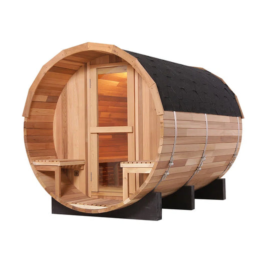 6-Person Cedar Traditional Steam Barrel Sauna - EverVibe Life
