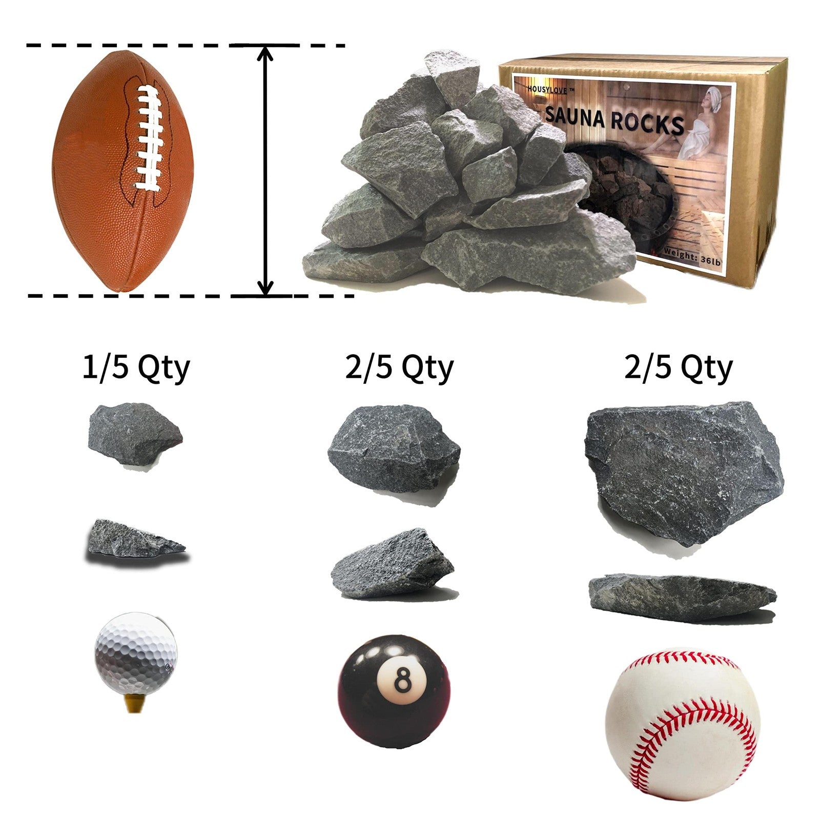 Sauna Rocks/Sauna Stones, 35 Lb Box of Lava Rock for Steam Sauna, Sauna Stone