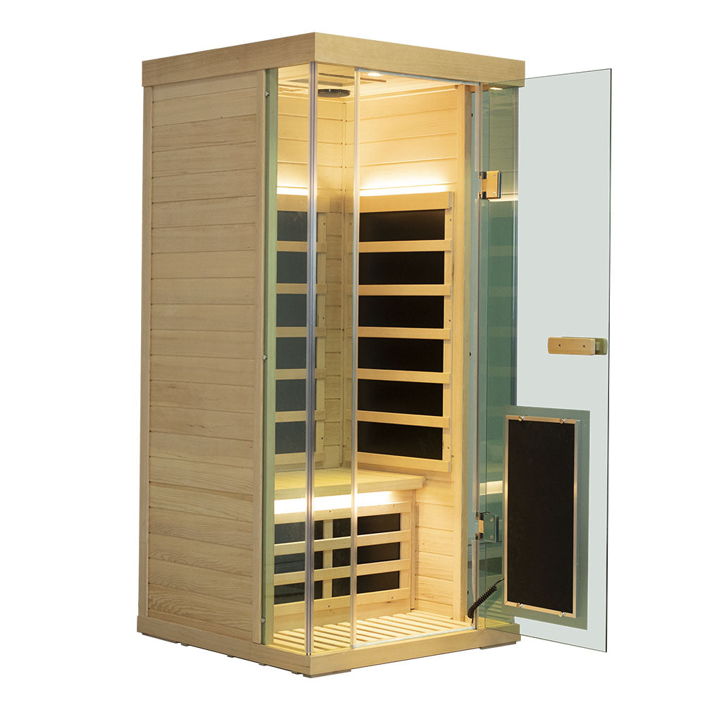 WizzaSaunas SH01 1-Person Full Spectrum Infrared Sauna (Hemlock)