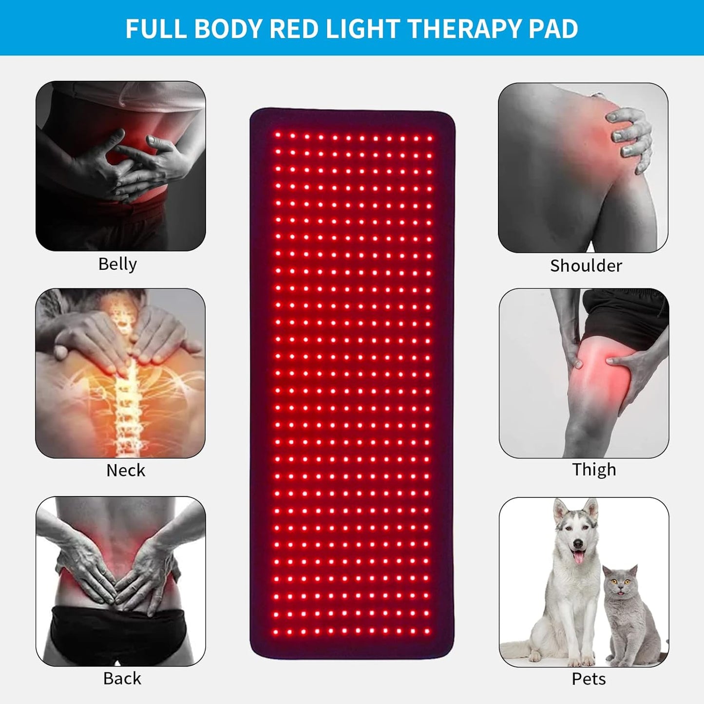 LED Light Therapy Device Pad Full Body Covered Pad 660&850Nm,Home Use Red Light Therapy or near Infrared Light Therapy