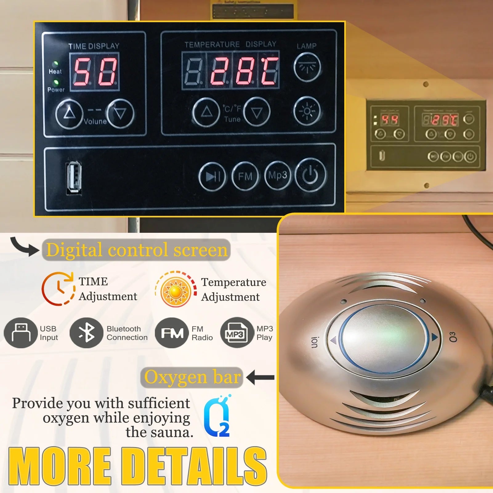 1 Person Mini Far Infrared Sauna Room, Wood Side-Opening Indoor Sauna Low EMF 5 Heating Panels 1050W Infrared Therapy for Personal Wooden Dry Sauna Home Spa Room Valentine'S Day
