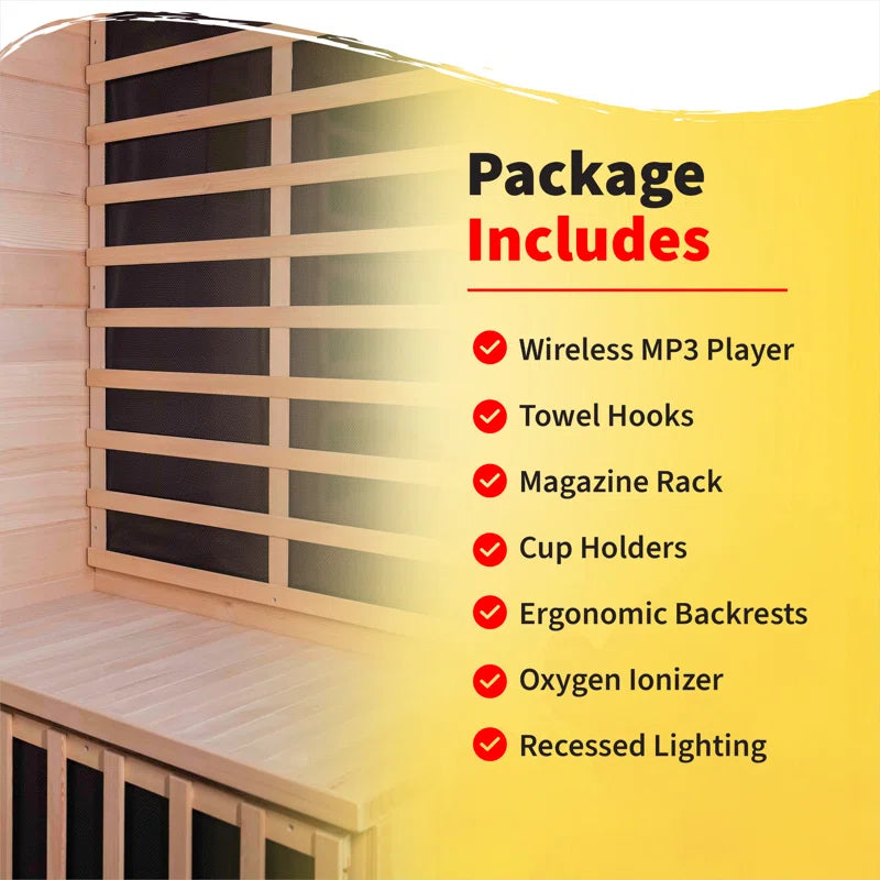Sonoma 4-Person Hemlock Infrared Sauna with 9 Carbon Heaters
