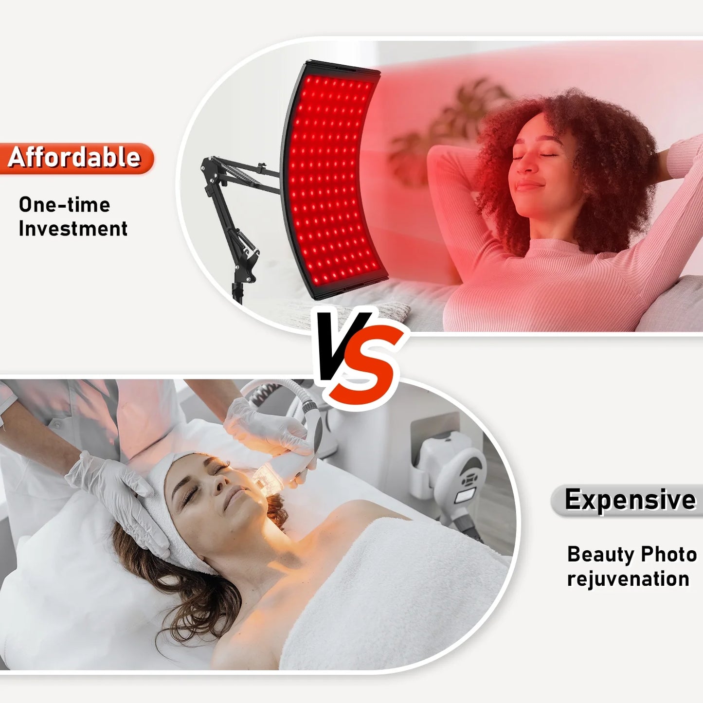 Red Light Therapy for Face and Body, Red Infrared Light Therapy Lamp with Stand Led 660Nm Red Light-Therapy& 850Nm Infrared Light Device for Body