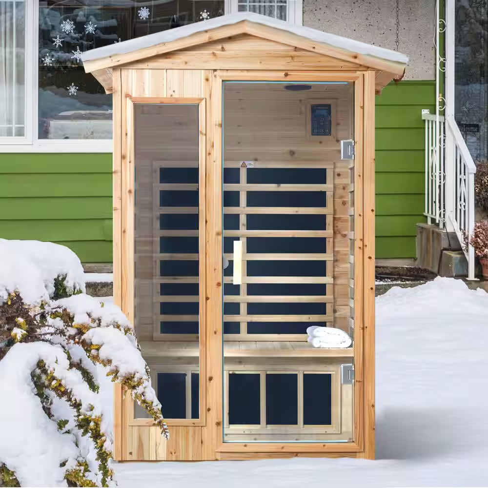Moray 1-2 Person Outdoor Infrared Sauna with 8 Carbon Far Infrared Heaters and Waterproof Design