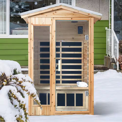 Moray 1-2 Person Outdoor Infrared Sauna with 8 Carbon Far Infrared Heaters and Waterproof Design