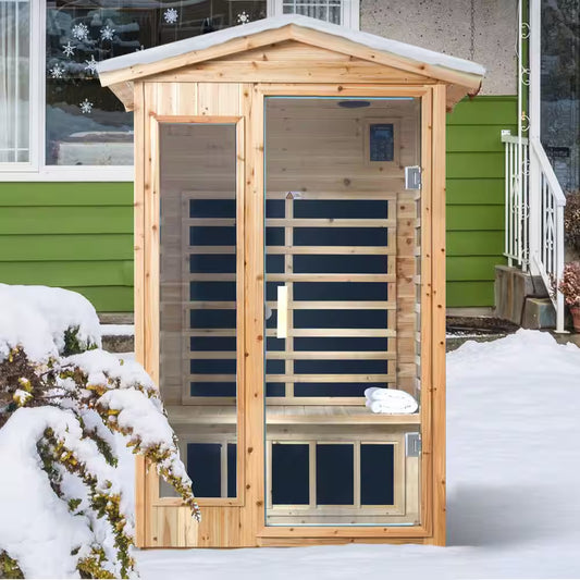 Moray 1-2 Person Outdoor Infrared Sauna with 8 Carbon Far Infrared Heaters and Waterproof Design