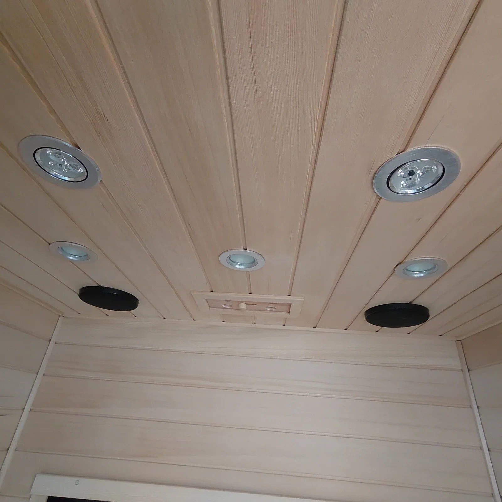 2 Person Far Infrared Hemlock Saunas Room 2 in 1 Indoor Ceramic Infrared Sauna with Low EMF Heaters Ceramic Heating Cubes for Home