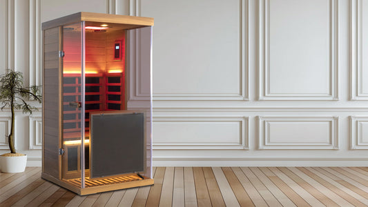 WizziSaunas 909 MRX-R (Right Door)- 1-Person Full Spectrum Infrared Sauna (Red Cedar)