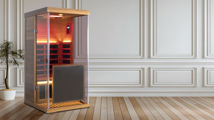 WizziSaunas MRX-L (Left door) 1 person full spectrum Infrared Sauna (Red Cedar)