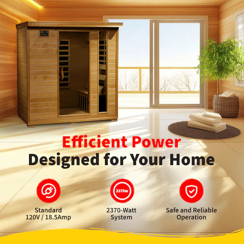 75-In H X 46-In W X 72-In D Hemlock Fir Wood Infrared Sauna