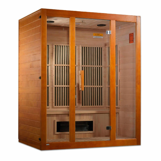 Golden Designs Alpine Dual Tech 3-Person Low EMF FAR Infrared Sauna Canadian Hemlock Sauna Golden Designs 