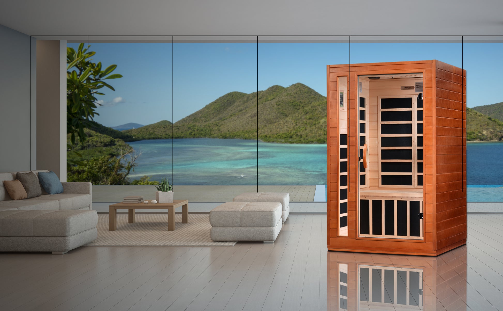 Dynamic Cordoba Elite 2-Person Ultra Low EMF FAR Infrared Sauna (Canadian Hemlock).