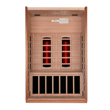 Dynamic Santiago 2-Person Full Spectrum Infrared Sauna – Canadian Hemlock, Near Zero EMF