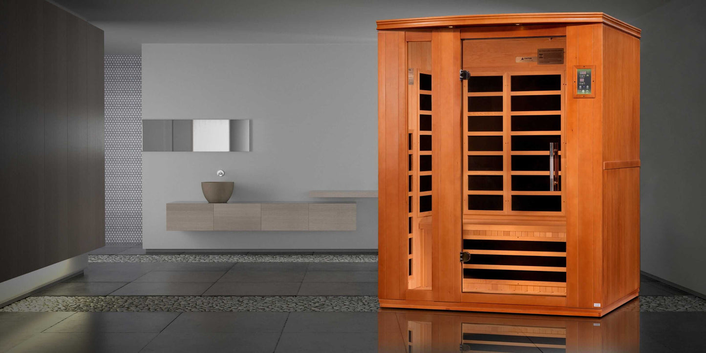 Golden Designs Lugano Edition 3-Person Full Spectrum Infrared Sauna – Canadian Hemlock - EverVibe Life