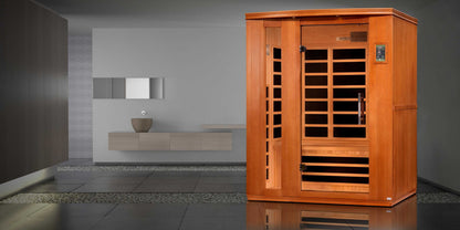 Golden Designs Lugano Edition 3-Person Full Spectrum Infrared Sauna – Canadian Hemlock - EverVibe Life