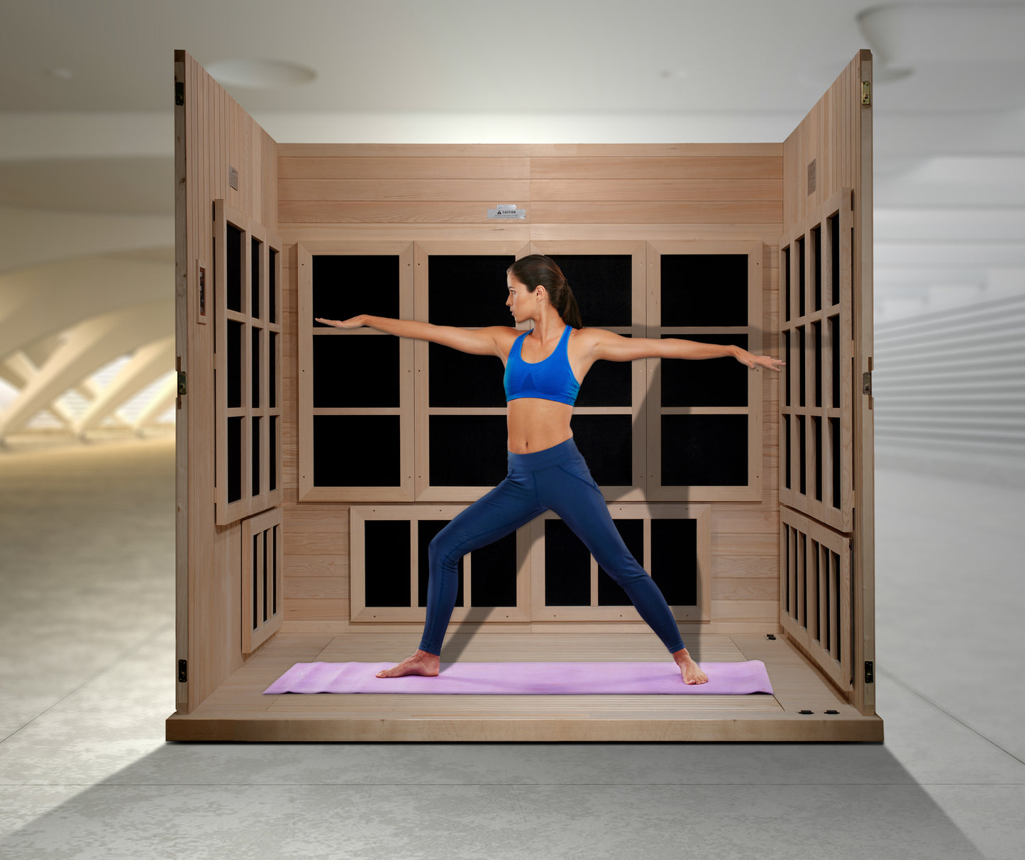 Golden Designs Monaco Limited Edition 6-Person PureTech™ Near Zero EMF FAR Infrared Sauna.