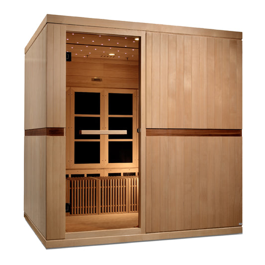 Golden Designs Monaco Limited Edition 6-Person PureTech™ Near Zero EMF FAR Infrared Sauna.