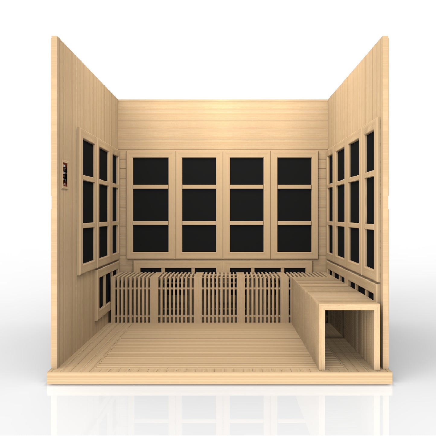 Golden Designs Monaco Limited Edition 6-Person PureTech™ Near Zero EMF FAR Infrared Sauna.